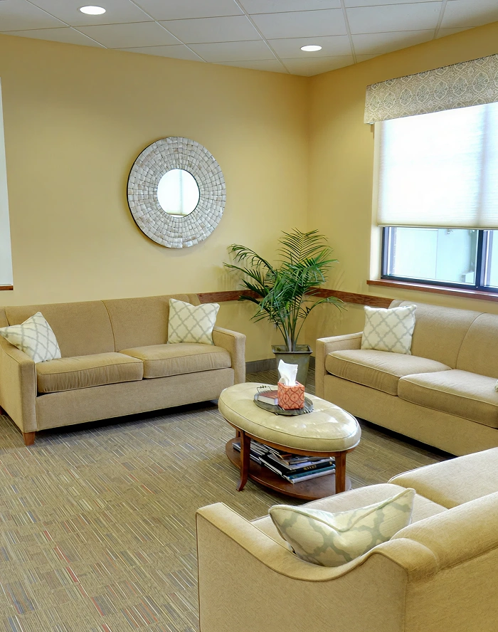 Comfortable waiting room at Muscatine Lifetime Dentistry