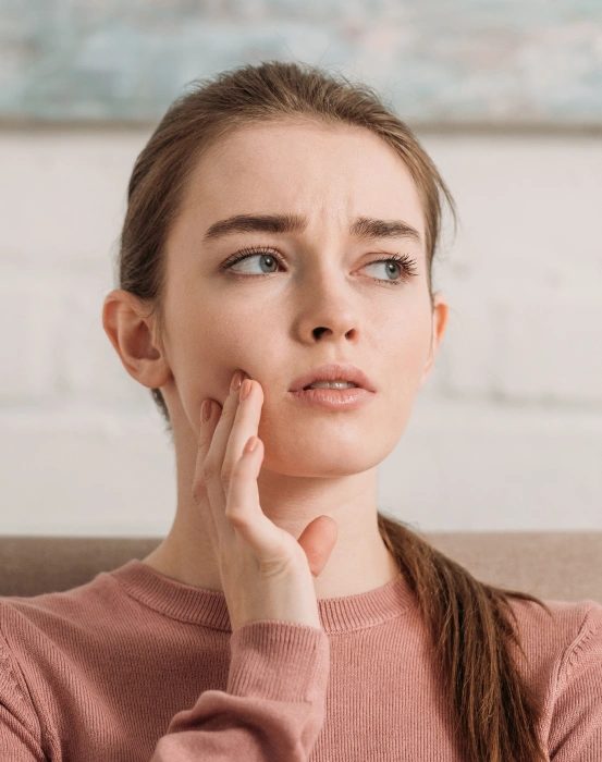 Patient experiencing dental anxiety before treatment